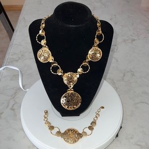 Gold plated necklace.